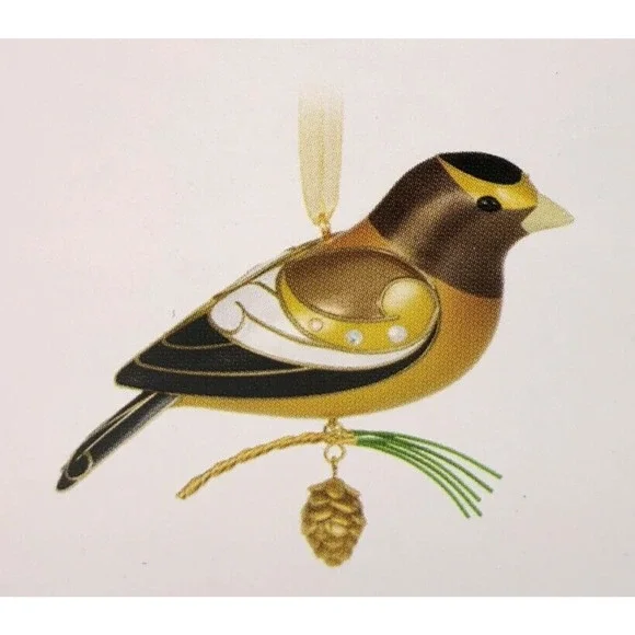 Hallmark Keepsake EVENING GROSBEAK 2021 Ornament #17 The Beauty of Birds Series - Picture 2 of 7